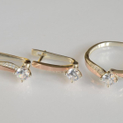 Серебряный набор с золотыми пластинами