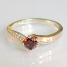 Срібна каблучка з золотими вставками