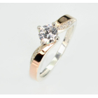 Срібна каблучка з золотими вставками