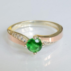 Срібна каблучка з золотими вставками