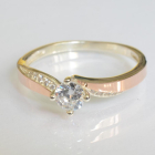 Срібна каблучка з золотими вставками