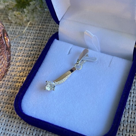 Серебряная подвеска с золотими вставками