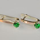 Срібні сережки з золотими пластинами