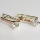 Срібні сережки з золотими пластинами