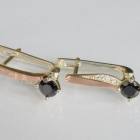 Срібні сережки з золотими пластинами