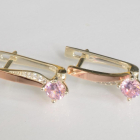 Срібні сережки з золотими пластинами