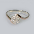 Срібна каблучка з золотими вставками