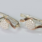 Срібні сережки з золотими пластинами