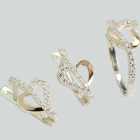 Срібний набір з золотими пластинами