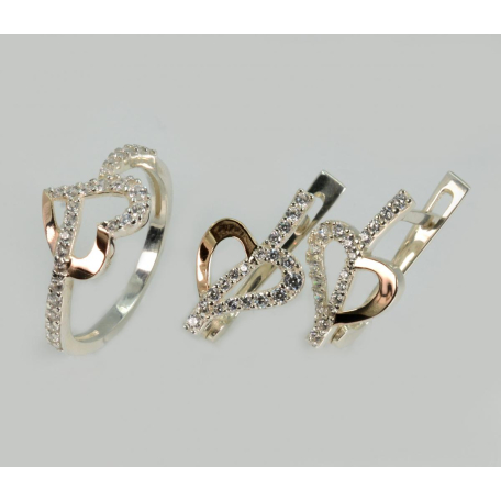 Серебряный набор с золотыми пластинами