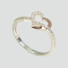 Срібна каблучка з золотими вставками