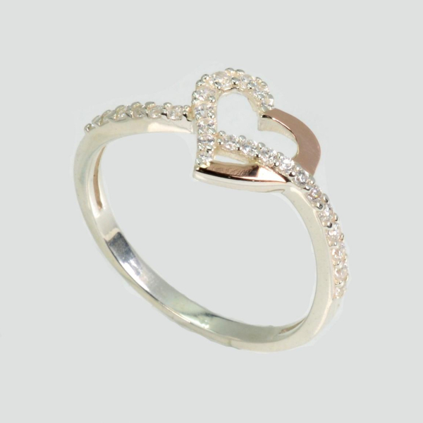 Срібна каблучка з золотими вставками