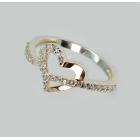 Срібна каблучка з золотими вставками