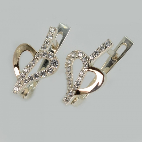 Срібні сережки з золотими пластинами