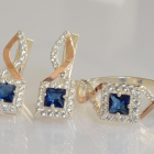 Серебряный набор с золотыми пластинами