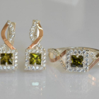 Серебряный набор с золотыми пластинами