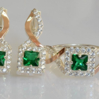 Серебряный набор с золотыми пластинами