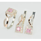 Серебряный набор с золотыми пластинами