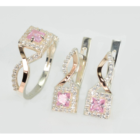 Серебряный набор с золотыми пластинами