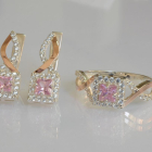 Серебряный набор с золотыми пластинами