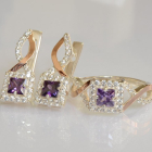 Серебряный набор с золотыми пластинами