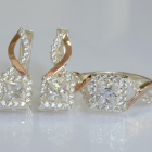 Серебряный набор с золотыми пластинами