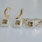 Серебряный набор с золотыми пластинами