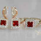 Серебряный набор с золотыми пластинами