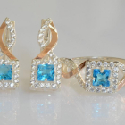 Серебряный набор с золотыми пластинами