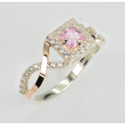 Срібна каблучка з золотими вставками