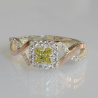 Срібна каблучка з золотими вставками