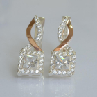 Серебряные серьги с золотыми пластинами