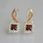 Серебряные серьги с золотыми пластинами