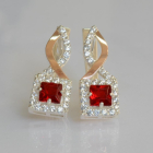 Серебряные серьги с золотыми пластинами