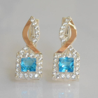 Серебряные серьги с золотыми пластинами