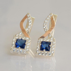 Серебряные серьги с золотыми пластинами