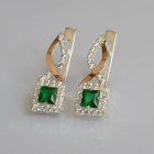 Серебряные серьги с золотыми пластинами