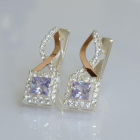 Серебряные серьги с золотыми пластинами