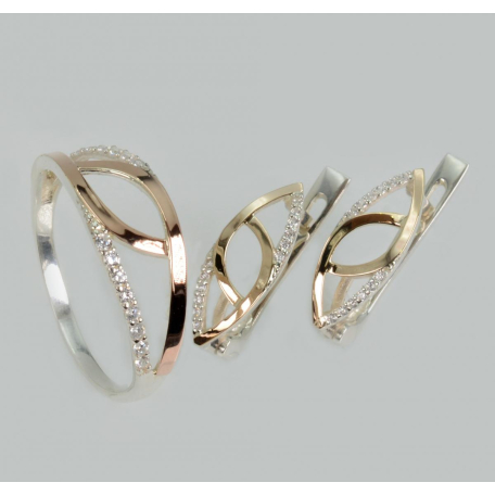 Серебряный набор с золотыми пластинами