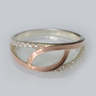 Срібна каблучка з золотими вставками