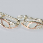 Срібні сережки з золотими пластинами