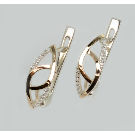 Серебряные серьги с золотыми пластинами