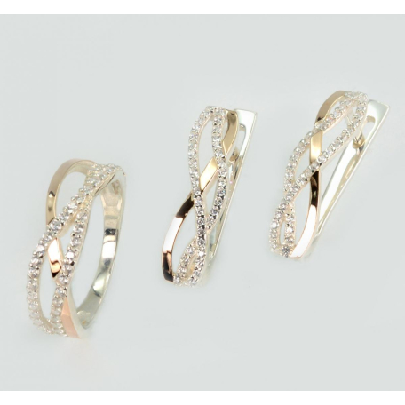 Серебряный набор с золотыми пластинами