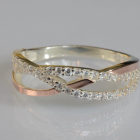 Срібна каблучка з золотими вставками