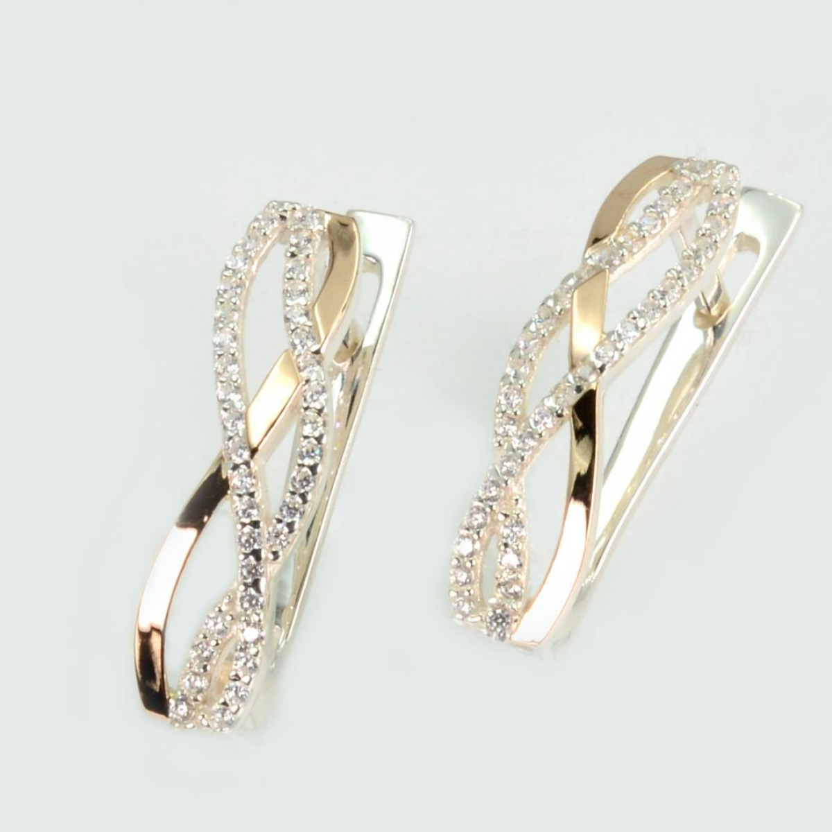 Серебряные серьги с золотыми пластинами