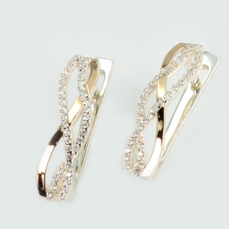 Срібні сережки з золотими пластинами