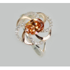 Серебряное кольцо с золотыми вставками