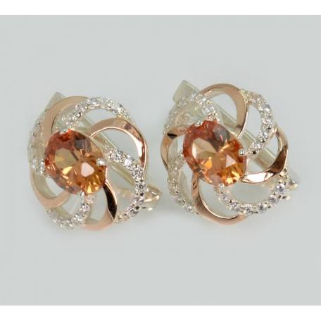 Серебряные серьги с золотыми пластинами