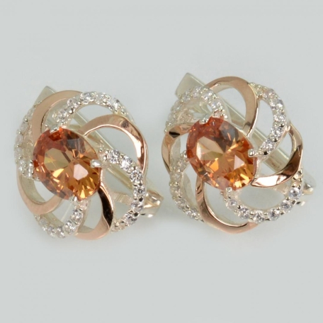 Срібні сережки з золотими пластинами