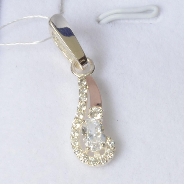 Серебряная подвеска с золотими вставками